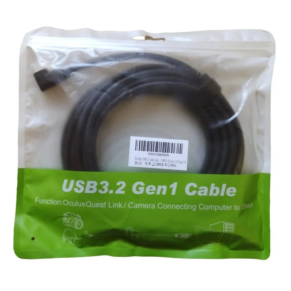 16ft/5m Link Cables Oculus Quest 2/1 Type-C 3.2 Right Angle to USB A Charging